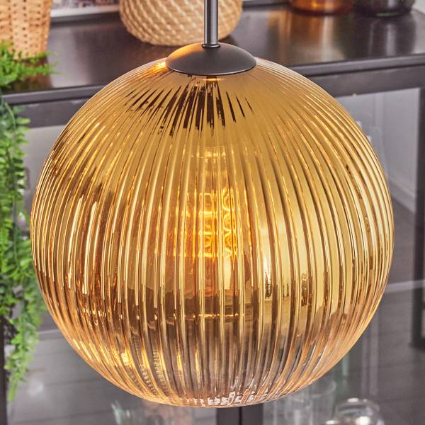 Pendelleuchte Cesaro Gold - Aluminium - Klarglas - 38 x 147 x 37 cm