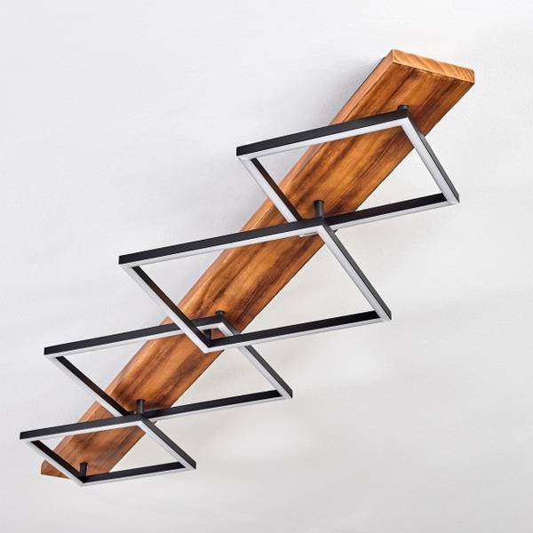 Deckenleuchte Palermo Schwarz - Weiß - Aluminium - PVC - 41 x 12 x 135 cm