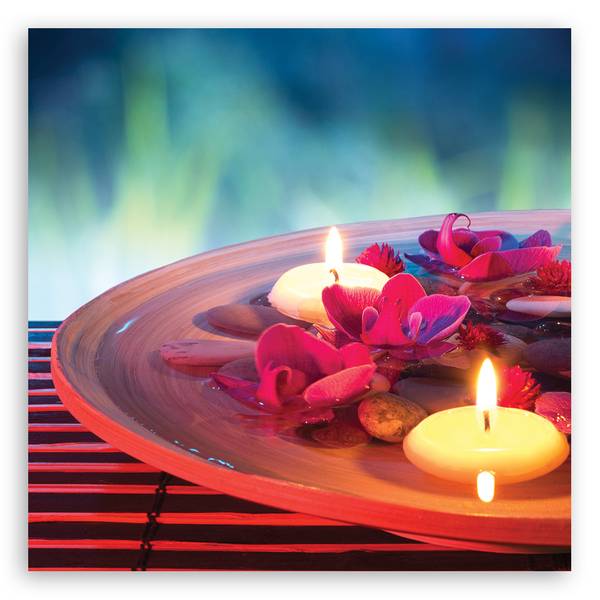 Wandbild schwimmende blumennd 30 x 30 cm