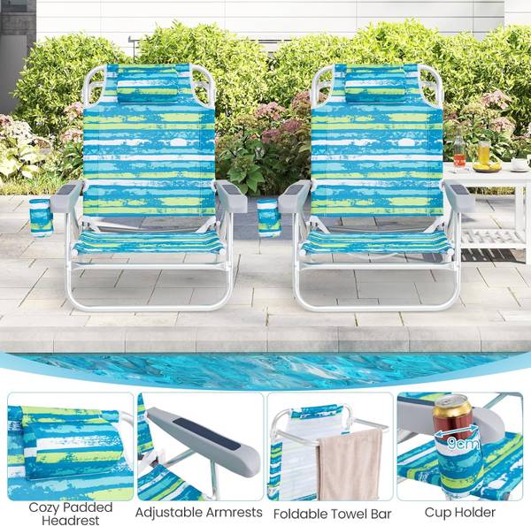 Strandstoelen ZB34768(set van 2) groen