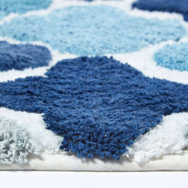 Tapis bain BT1328 Bleu - Coton - 50 x 1 x 80 cm
