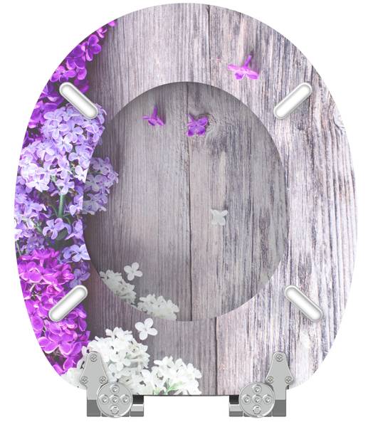 WC-Sitz mit Absenkautomatik Flieder Violett - Holzwerkstoff - 38 x 6 x 47 cm
