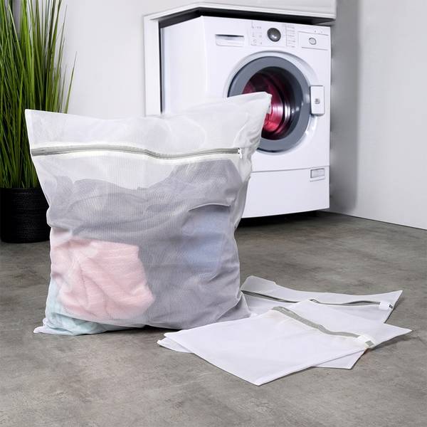 Wäschenetze 12er Set Weiß - Polyester - 45 x 1 x 52 cm