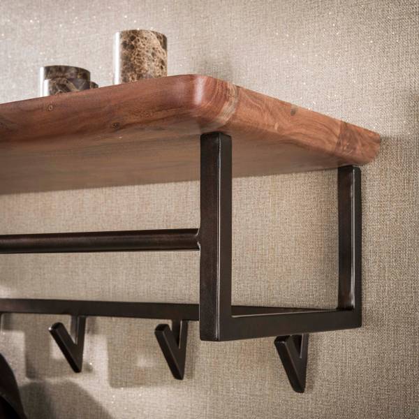 Wandgarderobe EDGE Braun - Holz teilmassiv - 100 x 28 x 33 cm