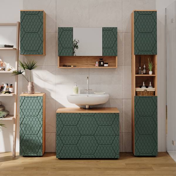 Midischrank Irma 42865 Grün - Eiche Dekor