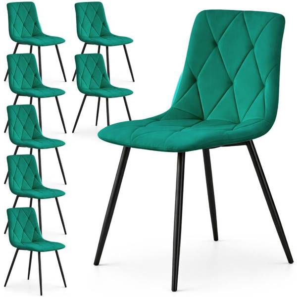 Esszimmerstuhl MILO 8er-Set Dunkelgrün