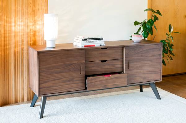 Sideboard Hinda Braun - Holz teilmassiv - 45 x 75 x 160 cm