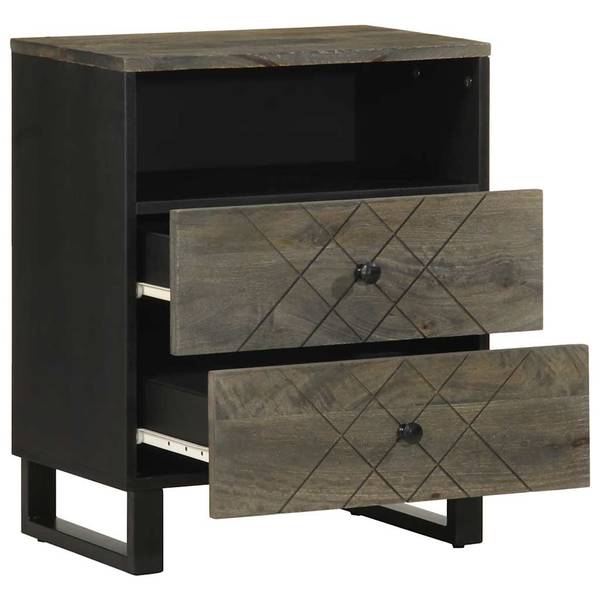 Nachttisch X4752 Schwarz - Massivholz - 33 x 62 x 50 cm