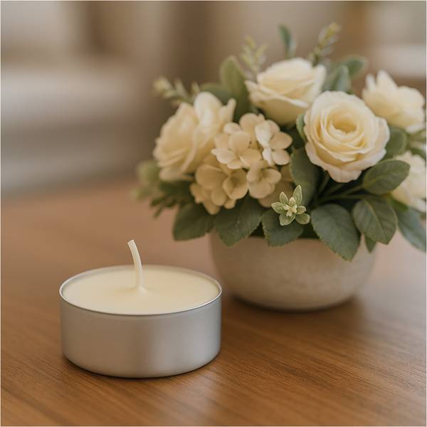 Teelichter Moss Amber Beige - Metall - 4 x 2 x 4 cm