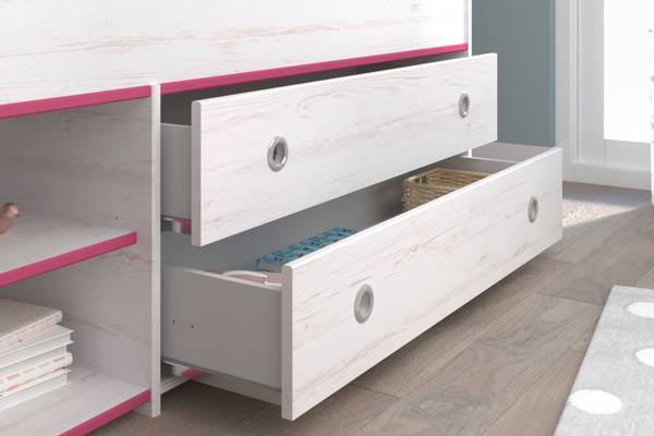 Jugendzimmer Smoozy26 4-teilig Weiß - Holzwerkstoff - 203 x 182 x 95 cm
