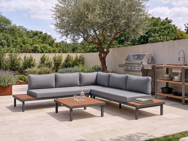 Sofa FIVIZZANO 11-tlg Braun - Dunkelgrau - Grau