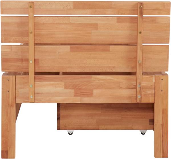 Massivholzbett Ema mit Bettkasten Braun - Wildeiche - 90 x 48 x 200 cm