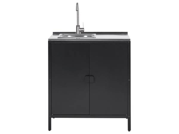 Gartenset VILAMA 4-tlg Schwarz - Silber - Metall - 80 x 80 cm