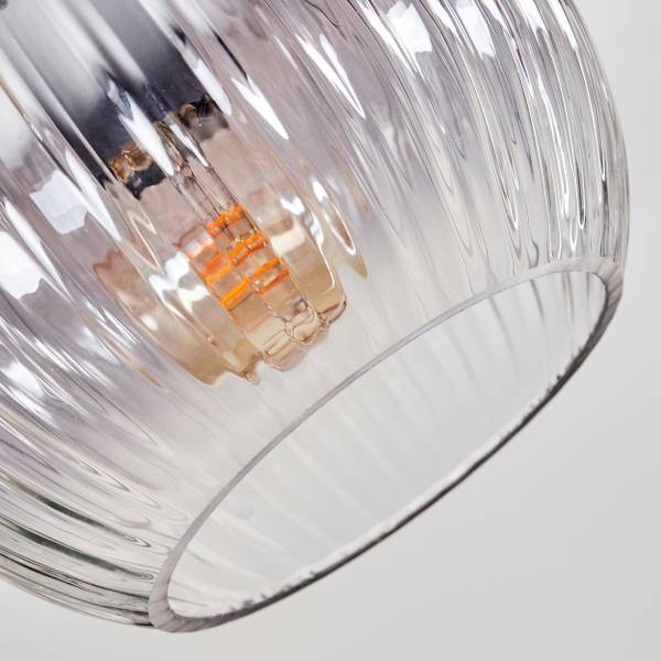 Deckenleuchte Cesaro Grau - Aluminium - Klarglas - 70 x 59 x 70 cm