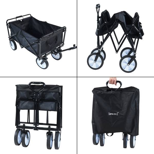 Bollerwagen Stenlille Schwarz - Polyester - Stahl - 84 x 102 x 55 cm