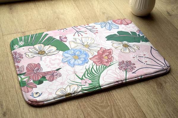 Badteppich Bunte Blumen 75 x 45 x 75 cm