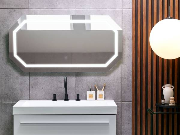 Badezimmerspiegel LOCMARIAQUER Silber - Kunststoff - 120 x 60 x 4 cm