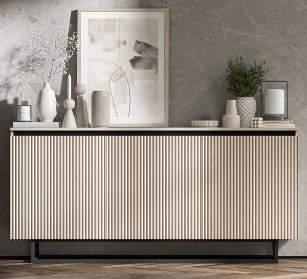 Sideboard SELENE Beige - Kaschmir - Schwarz