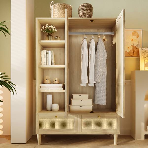Kleiderschrank NaturWoody Ⅴ Braun - Holzwerkstoff - 50 x 180 x 120 cm