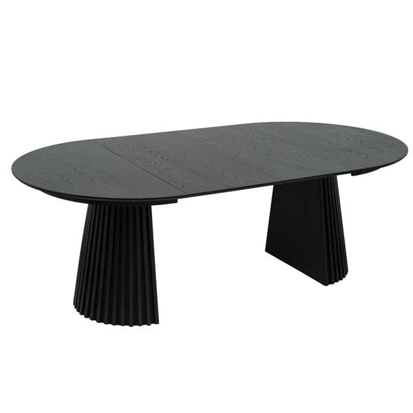 Esstisch Svendborg Schwarz - Holzwerkstoff - Metall - Holz teilmassiv - 120 x 75 x 120 cm