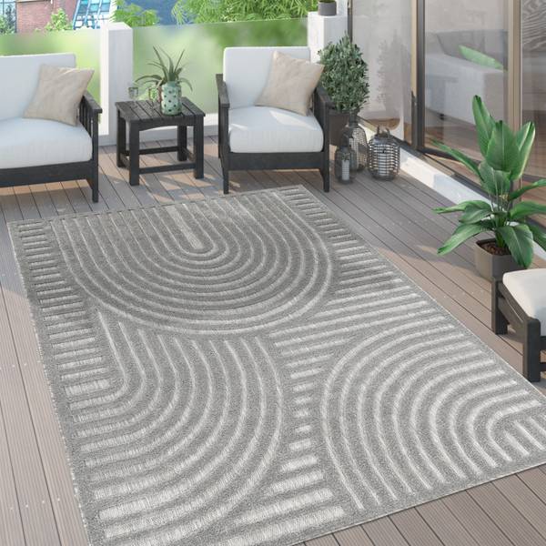 OUTDOORTEPPICH 120/120 cm Livorno 674 Grau