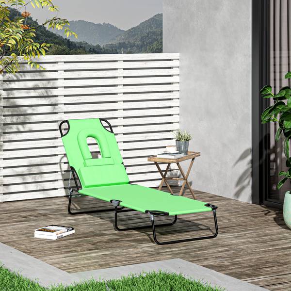 Zonnebed 84B-002GN groen - textiel - 58 x 36 x 187 cm