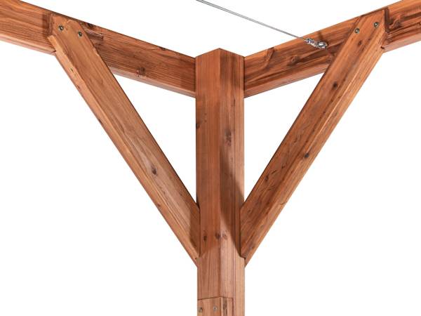 Garten-Pergola VILLAROSA Beige - Braun - Massivholz - 320 x 250 x 380 cm