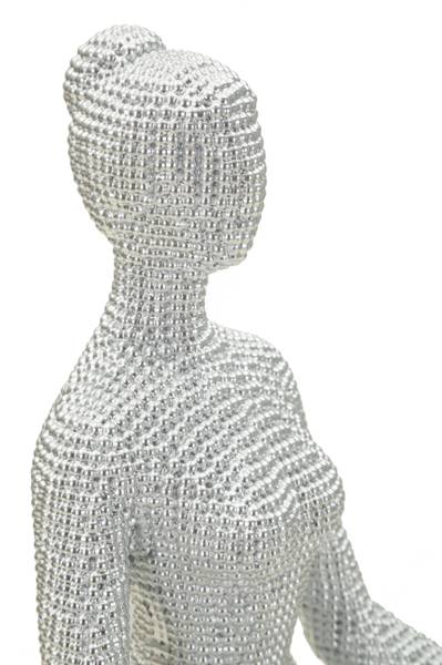 Skulptur Zen Pearl Yoga Grau - Kunststoff - 21 x 23 x 16 cm