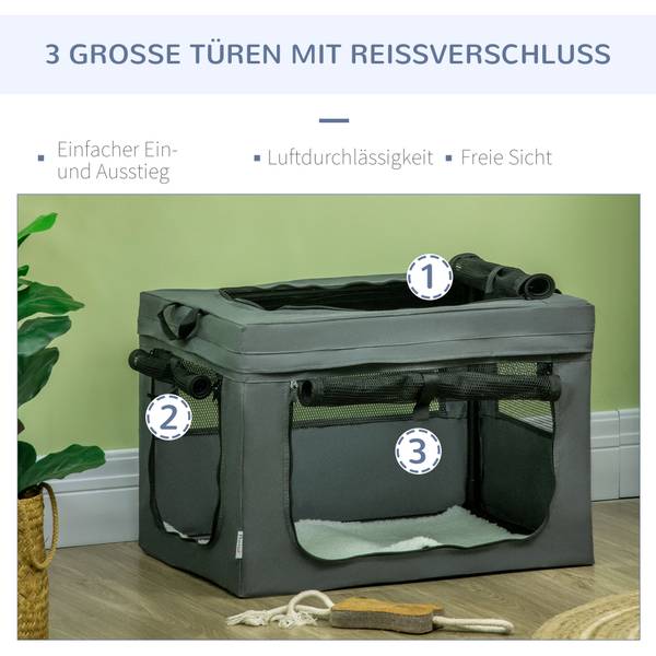 Reistassje voor huisdieren D00-152V01GY grijs - textiel - 42 x 42 x 60 cm