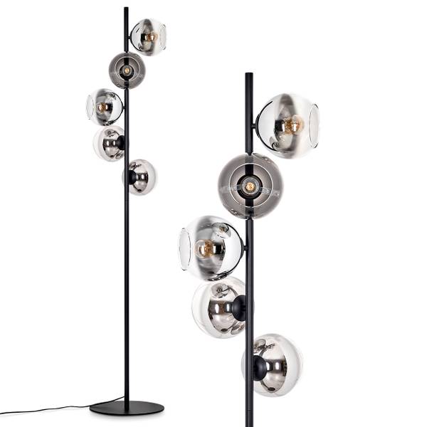 Stehlampe Cesaro Grau - Silber - Metall - 31 x 160 x 31 cm