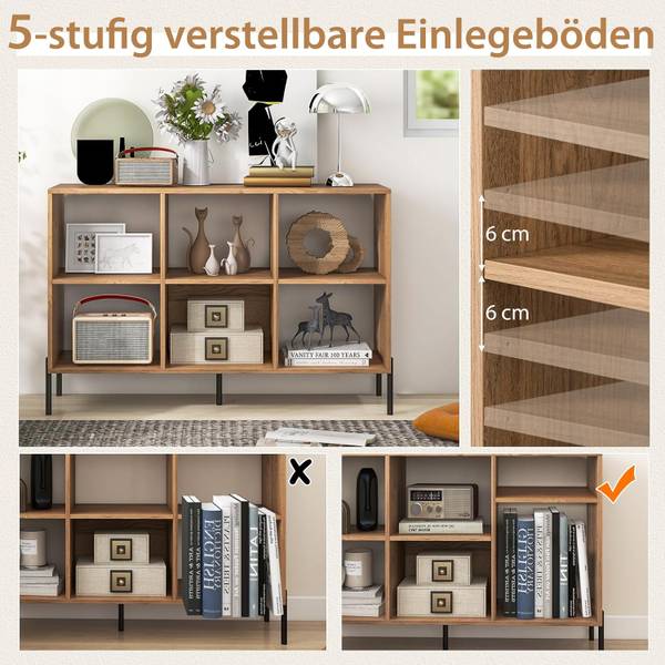 Bücherregal CB10456 Braun - Holzwerkstoff - 35 x 80 x 120 cm