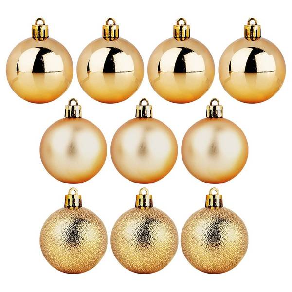 Weihnachtskugeln 10er Set 839485 Gold - Kunststoff - 5 x 5 x 5 cm