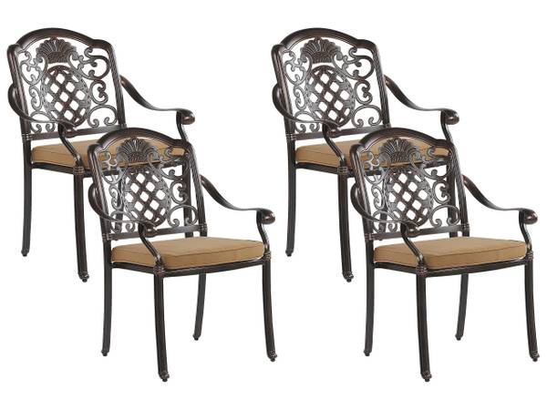 Gartenset SALENTO 8-tlg Beige - Braun - Metall - 64 x 93 x 53 cm