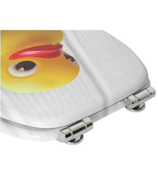 Abattant WC frein de chute Canard Jaune - Bois manufacturé - 38 x 6 x 47 cm