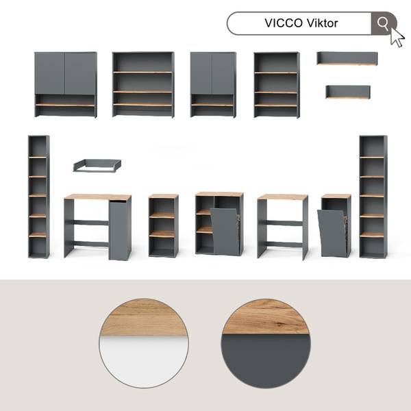 Waschmaschinenschrank Viktor 58029 Asteiche Dekor - Weiß - 68 x 60 cm