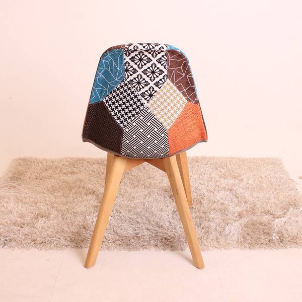 Patchwork Esszimmerstuhl 2er Set Holzverbundwerkstoff - 47 x 83 x 42 cm