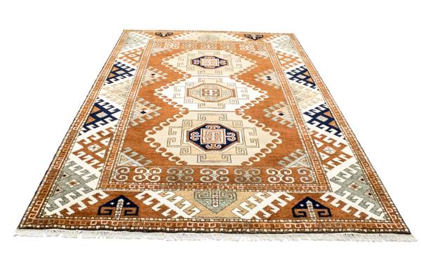 Orientteppich Oriental Orange - Wolle - 208 x 2 x 298 cm