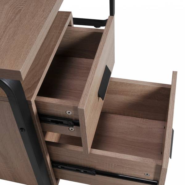 Schreibtisch PEARL mit Schubladen Braun - Holzwerkstoff - 60 x 76 x 120 cm