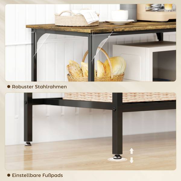 Küchenregal 801-404V90RB Braun - Holzwerkstoff - 50 x 90 x 100 cm