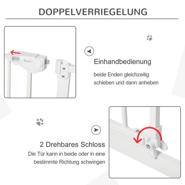 Hundegitter CP343 Weiß - Kunststoff - 2 x 77 x 137 cm