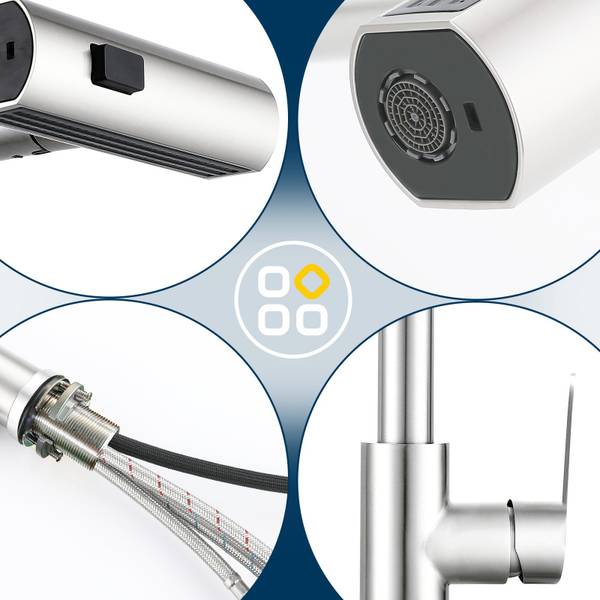 Waschtischarmatur Drake II Silber - Metall - 14 x 14 x 28 cm