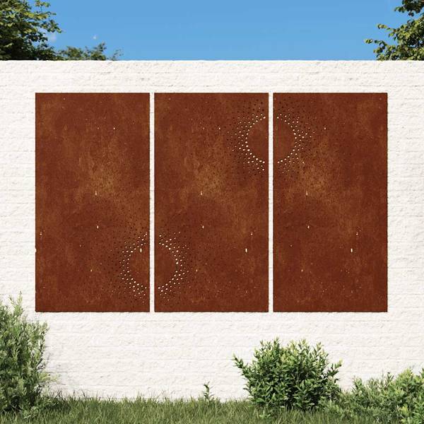 Garten Wanddekoration 824512 (3-teilig) Braun - Stahl - 55 x 1 x 105 cm