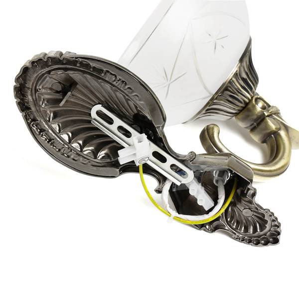 Wandleuchte HENRY Weiß - Glas - Metall - 16 x 22 x 21 cm