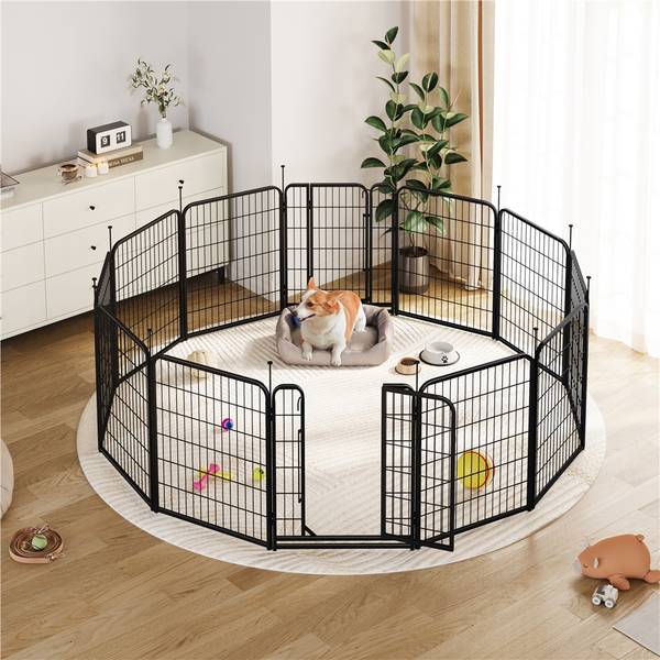 Welpenlaufstall ARI89 Schwarz - Metall - 66 x 2 x 80 cm