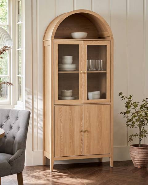 Vitrine MONTREAL Braun - Bambus - 78 x 180 x 39 cm