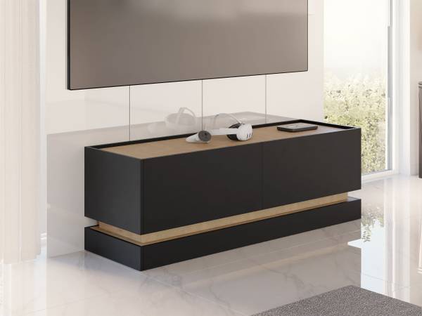 TV-Lowboard Zarpant Schwarz