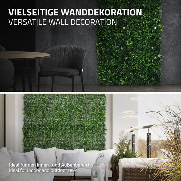 Kunstpflanzen Wandpaneel FOLIA-P 4er-Set Grün - Kunststoff - 50 x 50 x 8 cm