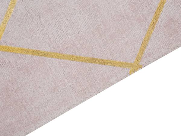 Teppich ATIKE Gold - Pink - Naturfaser - 80 x 80 x 80 cm