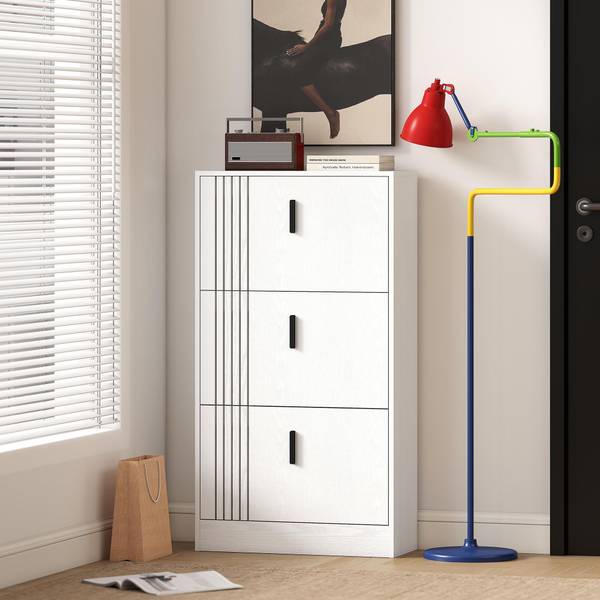 Schuhschrank 837-416V90WT Weiß - Aluminium - 24 x 117 x 63 cm