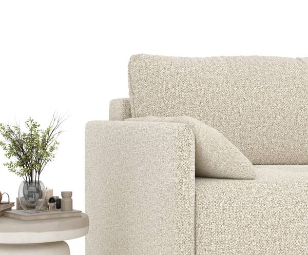 Schlafsofa mit Ecksofa Funktion Nappa Beige